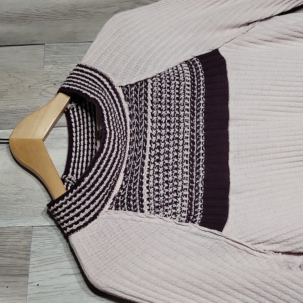 Free People‎ Womens Medium Snow Day Top Knit Crochet Slouchy Tunic Oversized - Picture 2 of 7